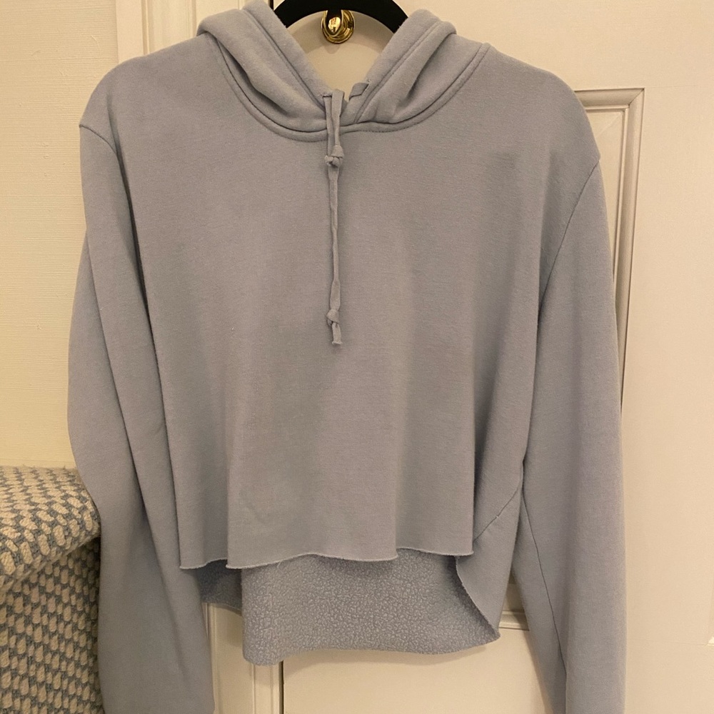 Baby blue cropped brandy Melville sweatshirt
